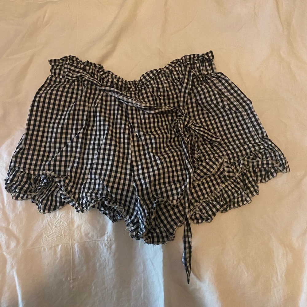 plaid tie shorts
